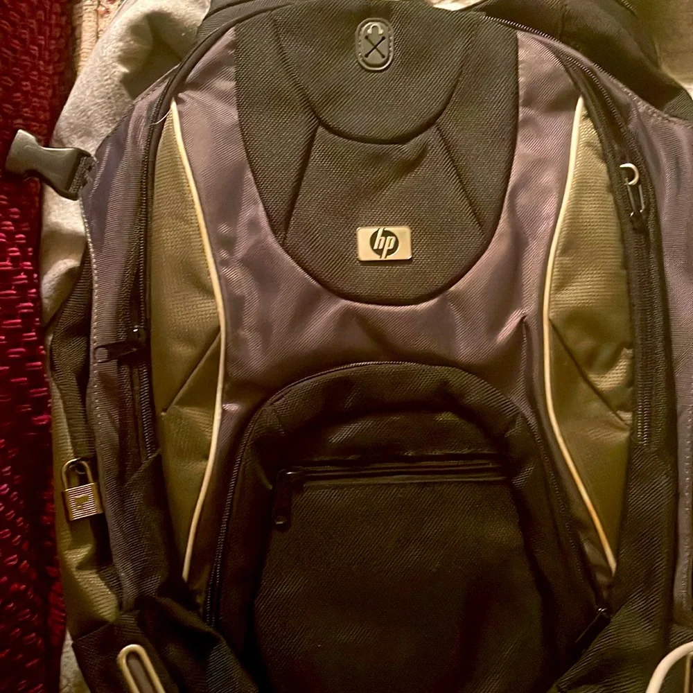 HP Notebook Backpack. Fits Notebooks up to 17”. This backpack is cushioned.